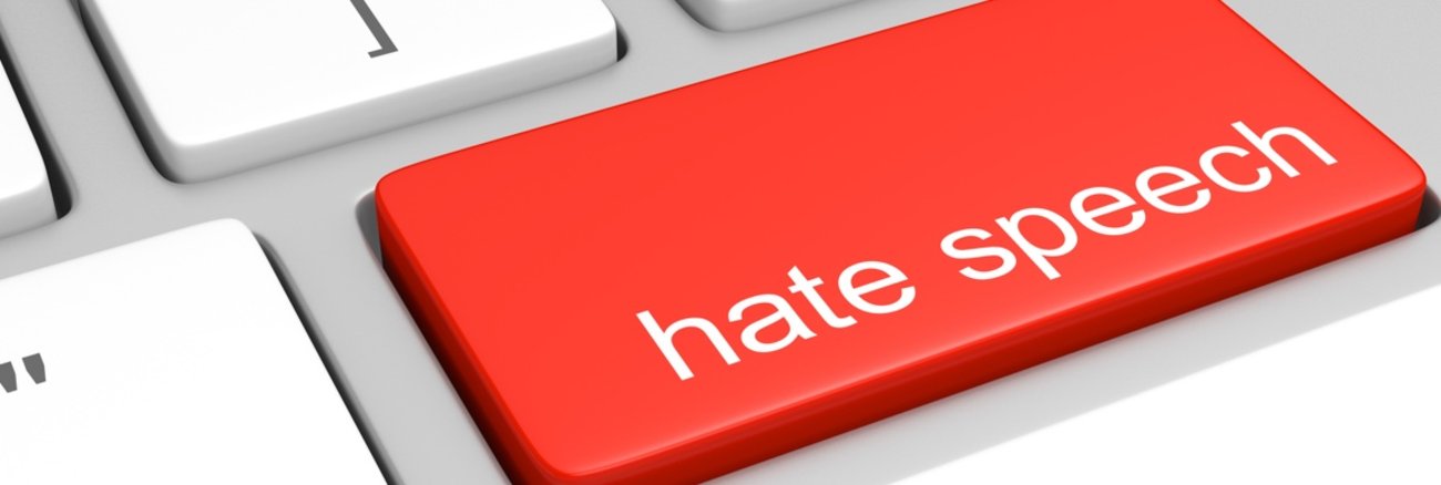 Computertastatur mit der Aufschrift Hate Speech © iStockphoto.com/Kagenmi