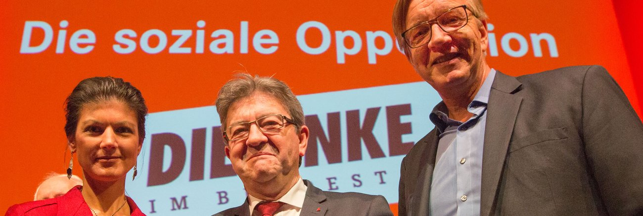 Sahra Wagenknecht, Jean-Luc Mélenchon und Dietmar Bartsch Sahra Wagenknecht, Jean-Luc Mélenchon und Dietmar Bartsch