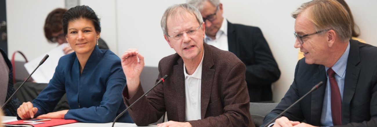 Sahra Wagenknecht, Christoph Butterwegge und Dietmar Bartsch © Uwe Steinert