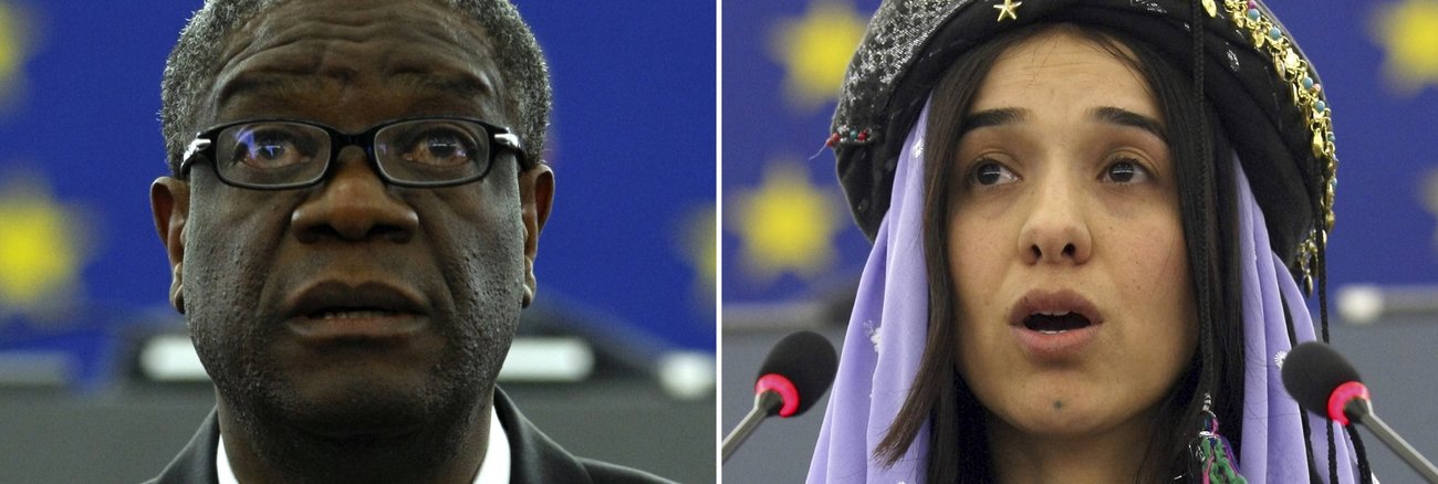 Friedensnobelpreisträger 2018: Denis Mukwege und Nadia Murad © AP Photos/Christian Lutz Friedensnobelpreisträger 2018: Denis Mukwege und Nadia Murad © AP Photos/Christian Lutz