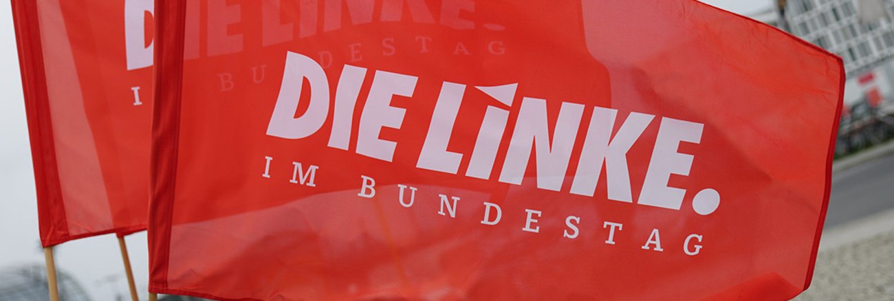 Fahne Linksfraktion im Bundestag @Olaf Krostitz Fahne Linksfraktion im Bundestag