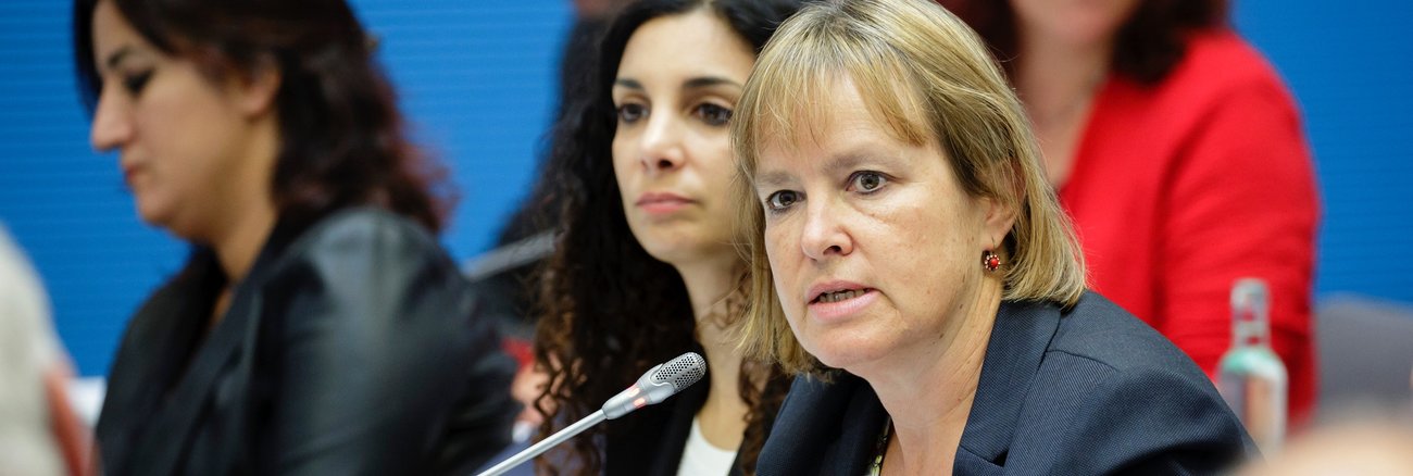 Heike Hänsel spricht während einer Fraktionssitzung der Linksfraktion im Bundestag © DBT/Thomas Imo/photothek Heike Hänsel spricht während einer Fraktionssitzung der Linksfraktion im Bundestag © DBT/Thomas Imo/photothek