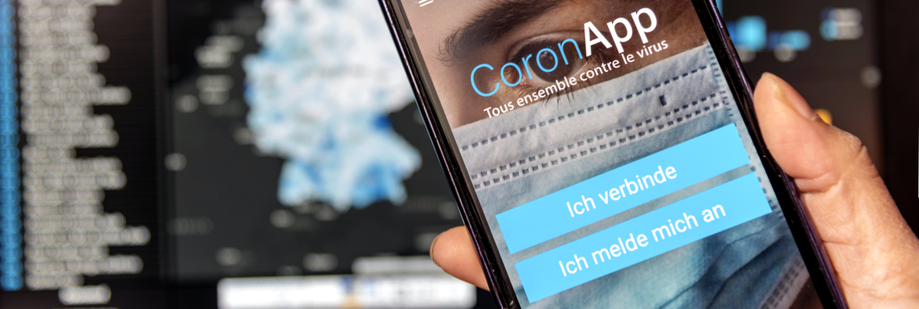 Aufschrift Coronapp auf einem Handydisplay © picture alliance/Geisler-Fotopress Aufschrift Coronapp auf einem Handydisplay © picture alliance/Geisler-Fotopress